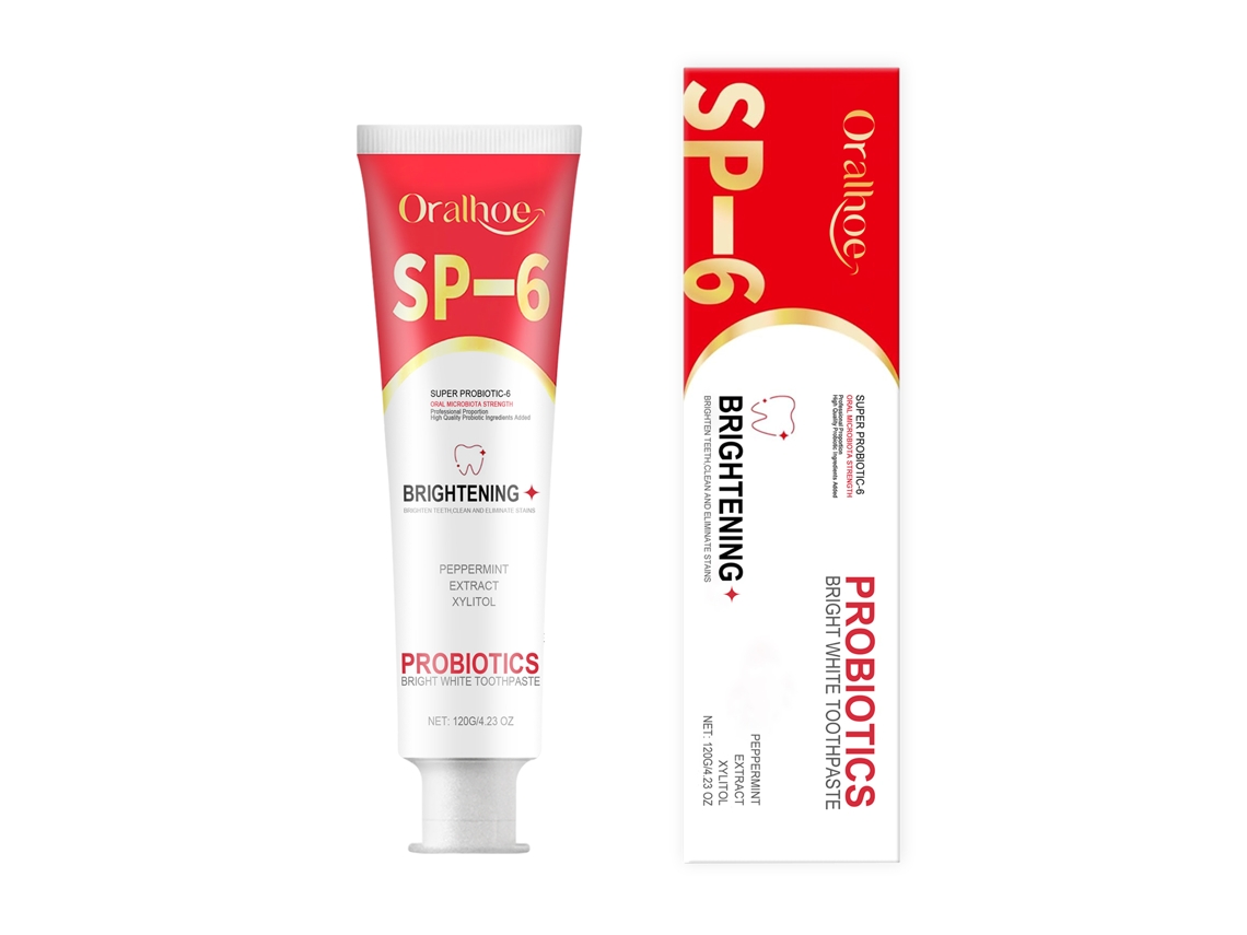Pasta dental probiótica Oralhoe: blanqueadora, limpiadora y reductora de manchas para el cuidado bucal.