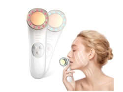 Masajeador facial 7 en 1 Chennnls Es 1022 para rostro y cuello, dorado