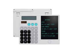 Calculadora Chrui de 6 pulgadas con barra de chocolate y bloc de notas (blanca)