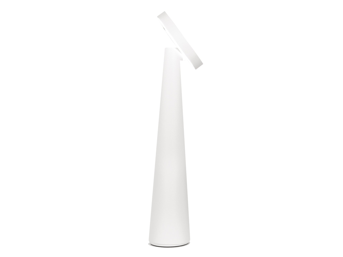 Lámpara de mesa recargable inalámbrica Zafferano Angelina, cabezal ajustable, control táctil, diseño moderno para interiores, color blanco