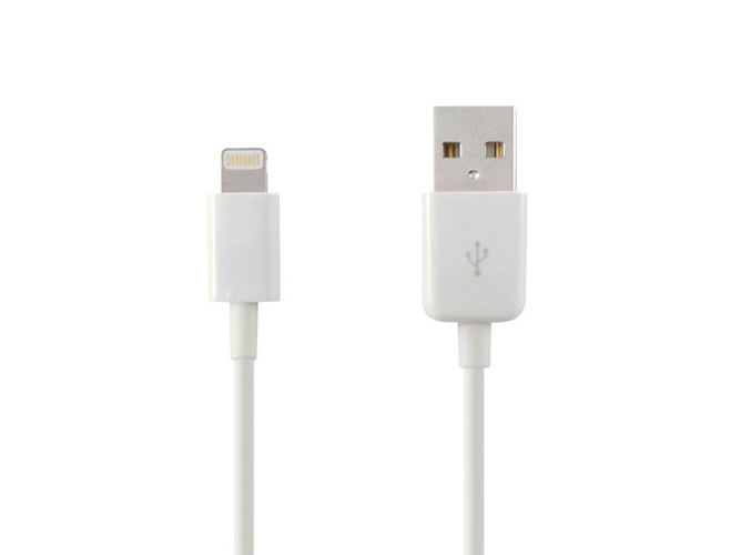 Cable de Datos Ksix (USB - Lightning - Blanco)