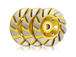 3 Ruedas De Esmeril Turbo De Diamante Para Concreto Molienda Pared Piso Mármol Granito Amarillo