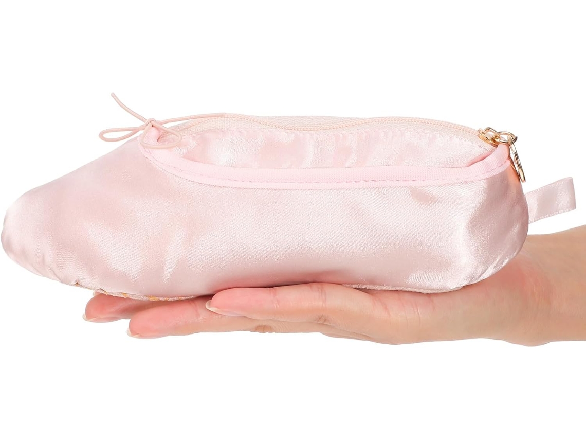 Estuche Lápices De Tela Rosa Portátil Cremallera Para Niñas
