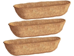 Juego de 3 revestimientos de fibra de coco para macetas de pared y ventana, 30 pulgadas, cestas de jardín Gokoco