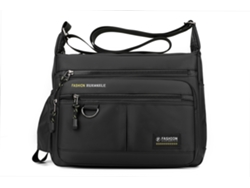 Bolso bandolera informal para hombre (negro), sencillo y moderno, bandolera para viajes, gran capacidad.