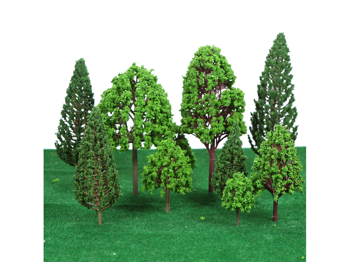 33 Mini Árboles De Plástico Verde Para Maquetas Arquitectónicas, Diseños Paisajísticos Y Decoración De Jardines.