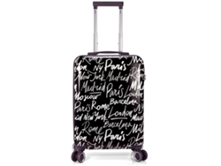 Maleta de cabina Benzi Bz5849n-50, extensible en ABS, longitud de cabina de 55 cm, 4 ruedas dobles, cerradura de combinación de 3 dígitos, color negro