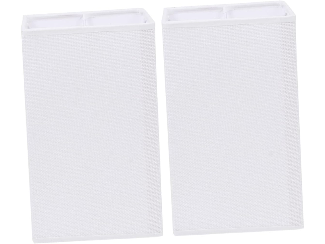 Juego De 2 Lámparas De Mesa Blancas Con Casquillo E27 Y Pantalla De Tela.