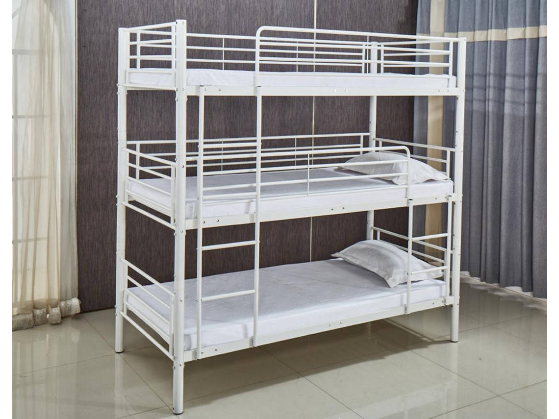 SALDOS Y STOCKS Litera Triple (Blanco - 90x190 cm - Metal)