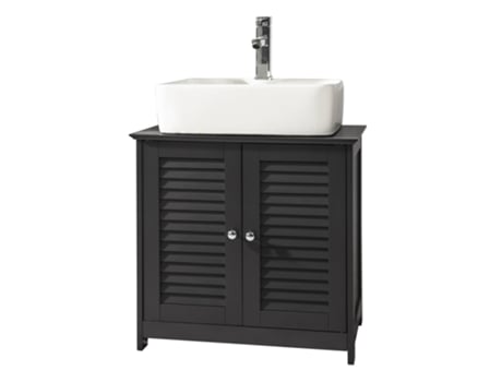 Armario para el Debajo del Lavado SoBuy FRG237-DG con 2 Puertas y 2 estantes Interior 60 x 35 x 58 cm Gris