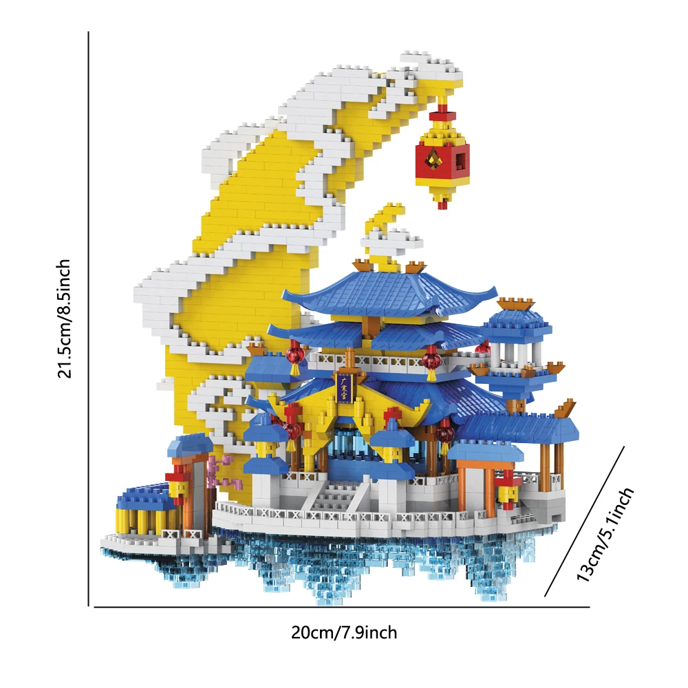 (moon Palace Led) Bloques De Construcción En Miniatura, Exquisitos Regalos Decorativos Y Juguetes