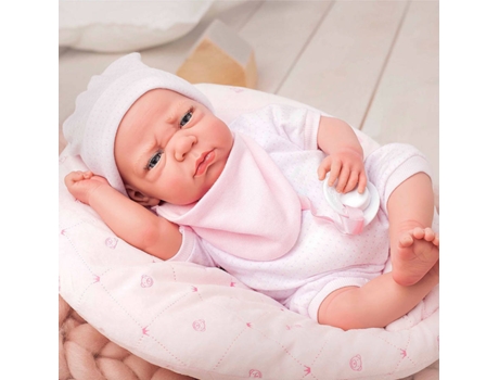 Muñeco ARIAS Elegance 40 cm con peso Edur Rosa con Cojin (Edad Mínima: 0 Años - 46,5 x 21,5 x 30 cm)