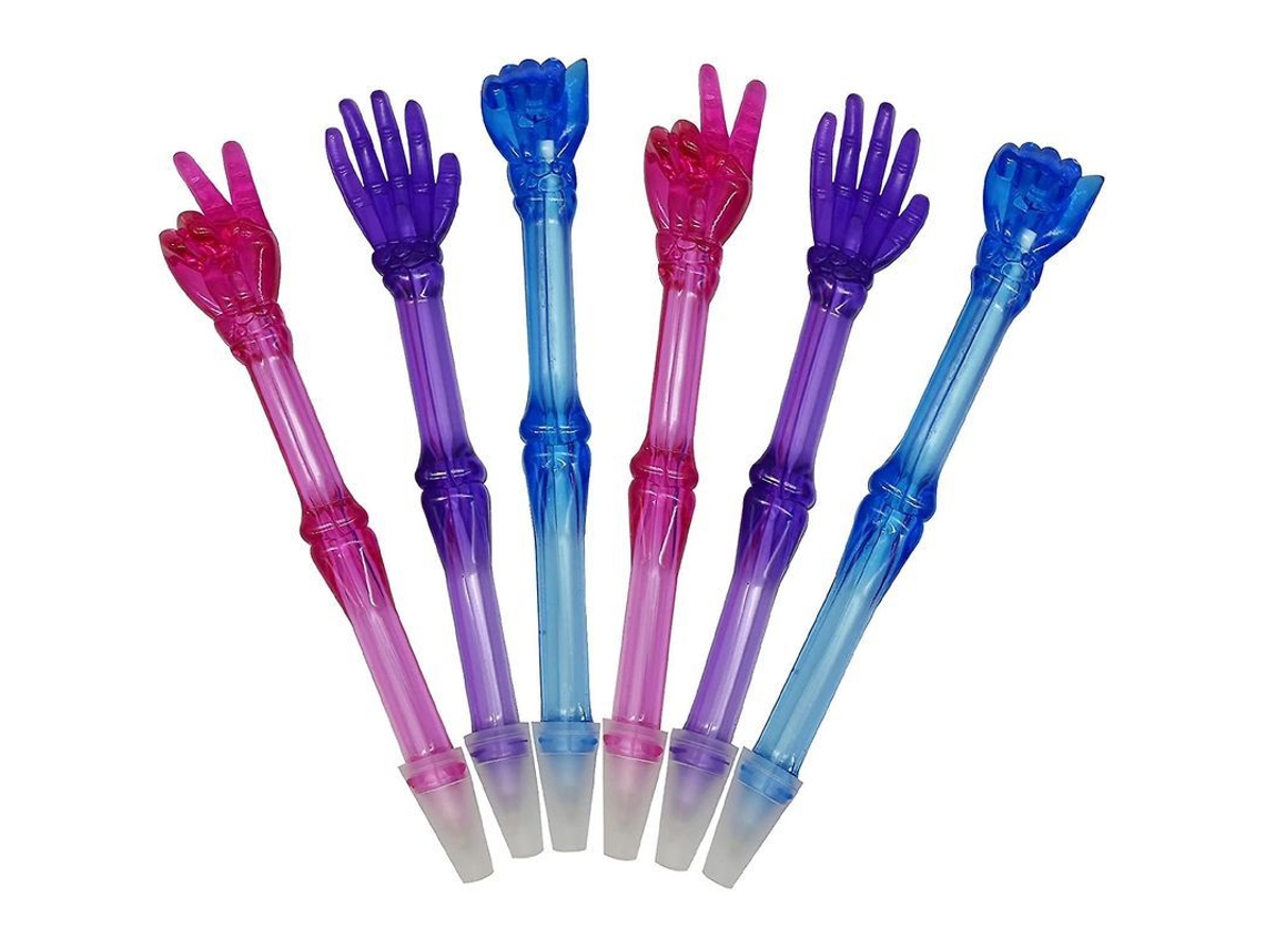 2026-24 Bolígrafos De Hueso De Dedo Con Formas Piedra Papel Tijera Tinta Azul 0.5mm Para Niños Estudiantes