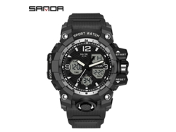 Reloj Electrónico De Moda (blanco Y Negro para Hombre) Con Acabado Luminoso, Resistente Al Agua Y A Los Golpes, Con Alarma.