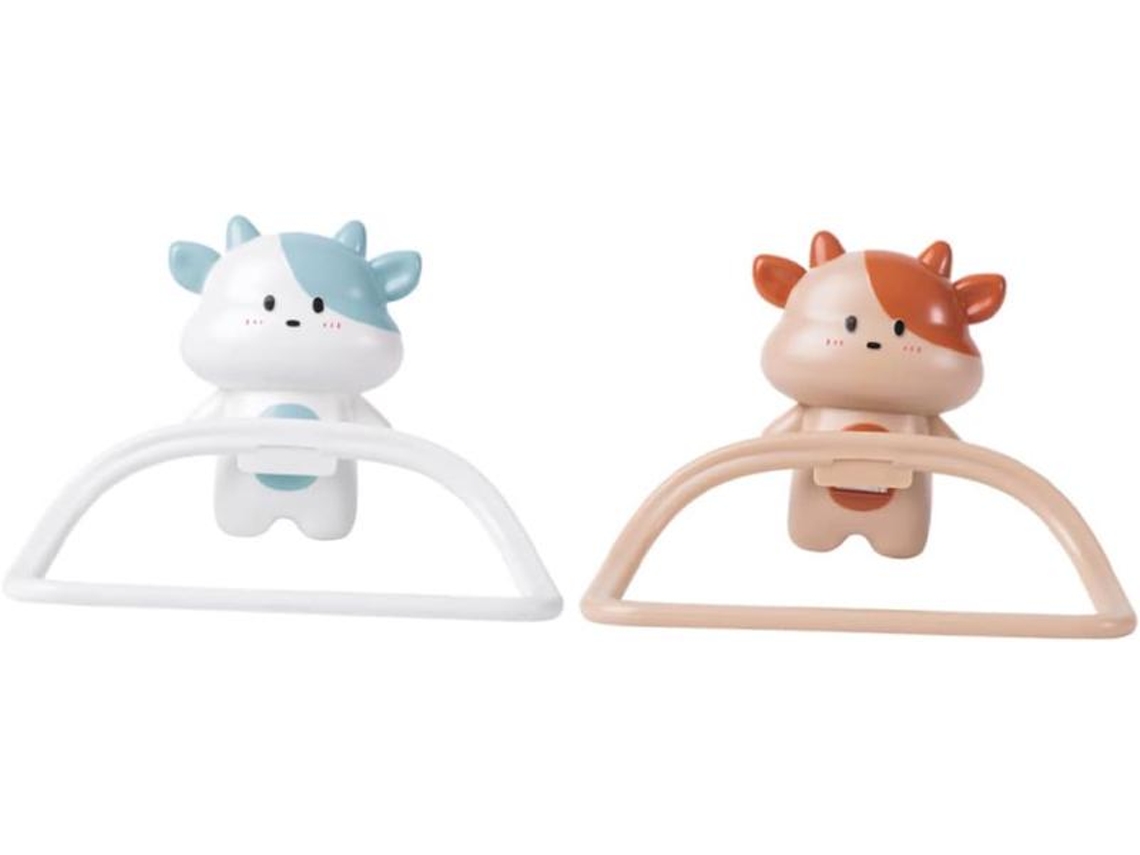 Juego de 2 toalleros infantiles de pared con estante decorativo.