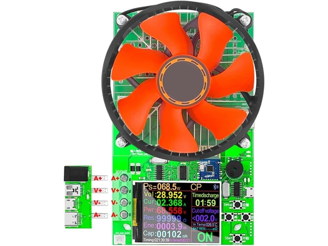 Probador De Capacidad De Batería De 150 W Y 20 A, 4 Cables, Usb Cc, Carga Electrónica