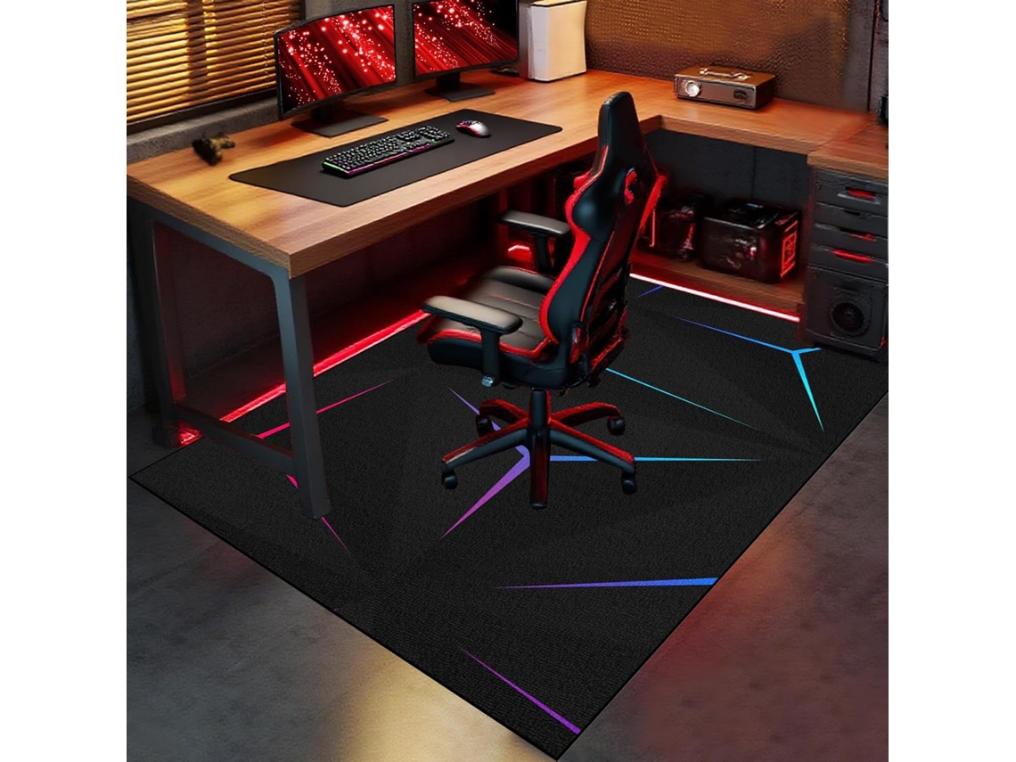 Alfombrilla/protector de silla para oficina, antideslizante, 60 x 120 cm, de madera, para videojuegos y oficina.