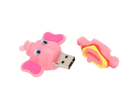 HURRISE Memoria USB de Dibujos Animados Disco de USB de Dibujos Animados Elefante Lindo Memoria Opcional Compatible Tarjeta de Memoria 16 128Gb