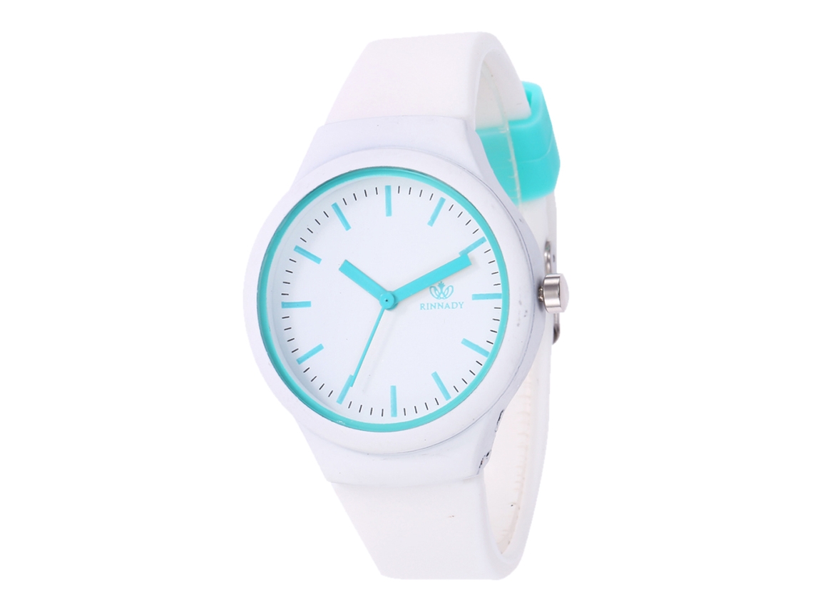 Reloj De Pulsera Unisex Informal De Cuarzo Con Correa De Silicona Blanca.