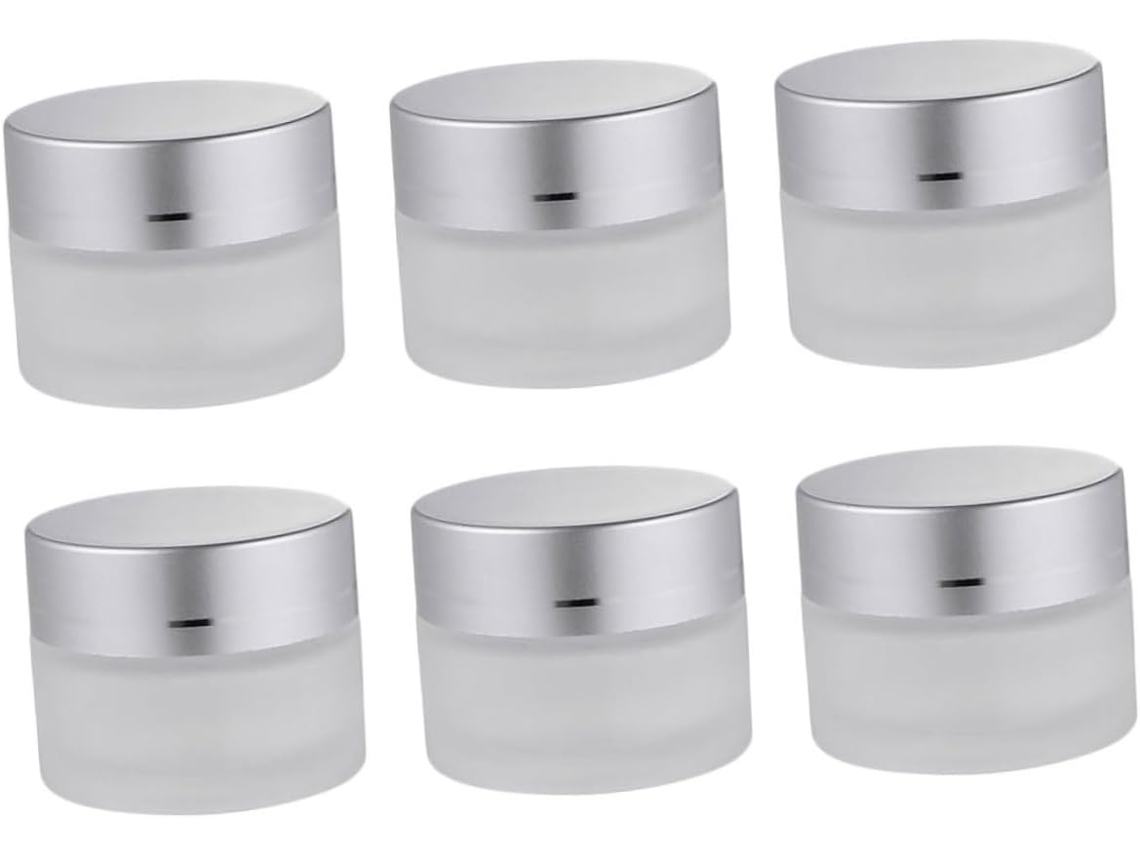 6 Pièces Lot De Pots Vides Verre Mat Cosmétique Portátil Para Stockage Lotion Y Huile Esenciall...
