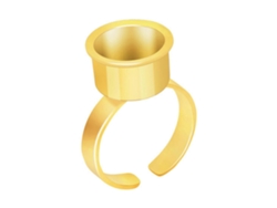 Soporte para anillos de pegamento para uñas, soporte para anillos de pegamento para extensiones de pestañas, soporte para anillos de tinta adhesiva dorada Hengrongshen