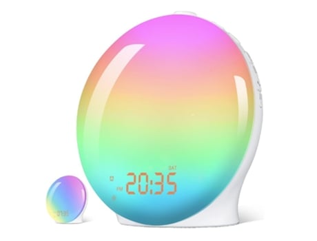 Reloj despertador con luz para despertar, reloj despertador digital para dormitorios, radio, personas que duermen mucho, adultos y niños, 8 sonidos...