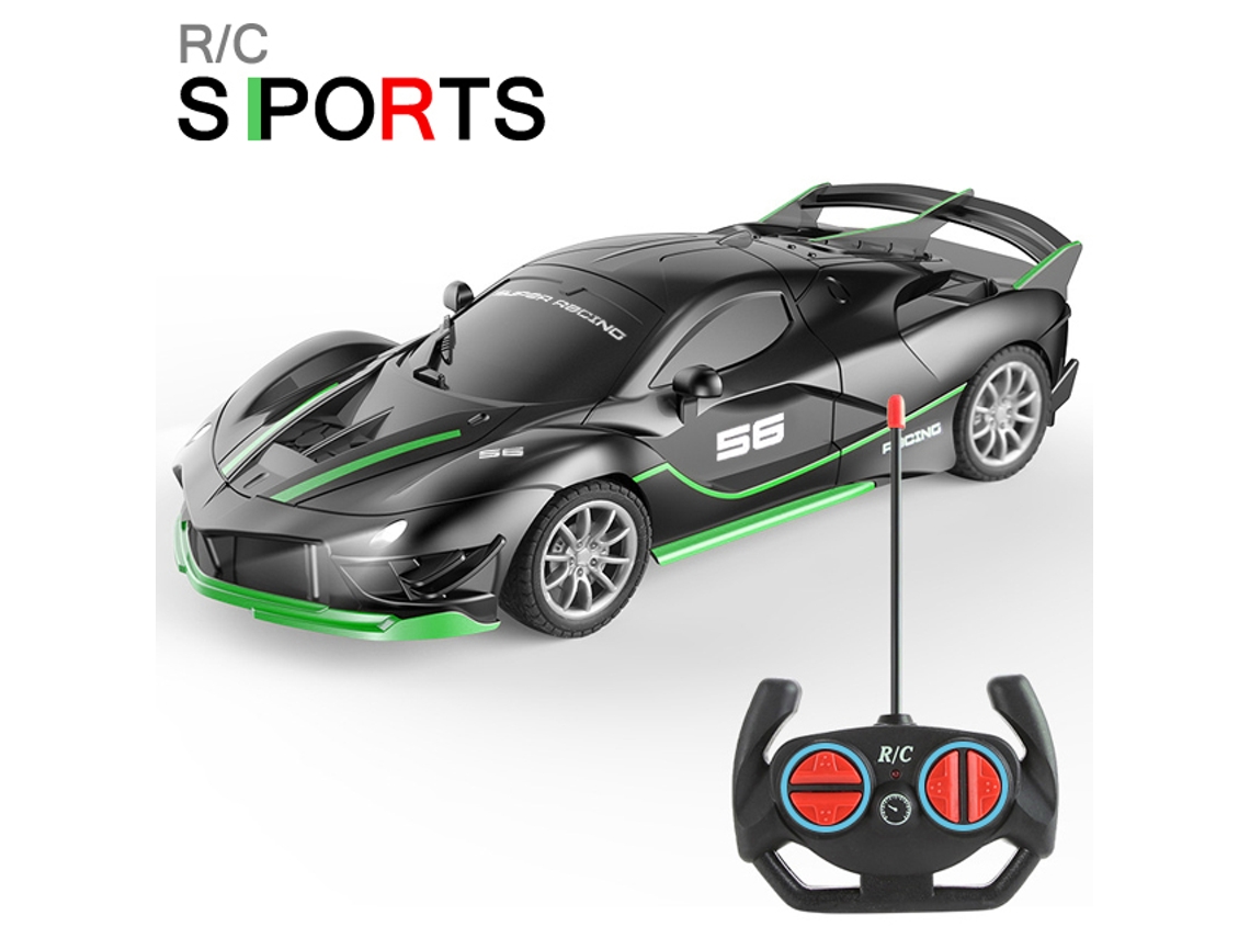 Coche RC 1/18 con luz LED, control remoto de 2,4 G, vehículo deportivo de alta velocidad para niños y niñas, Aeuzwr