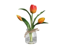 Jarrón de flores artificiales con agua simulada, decoración del hogar, Worten