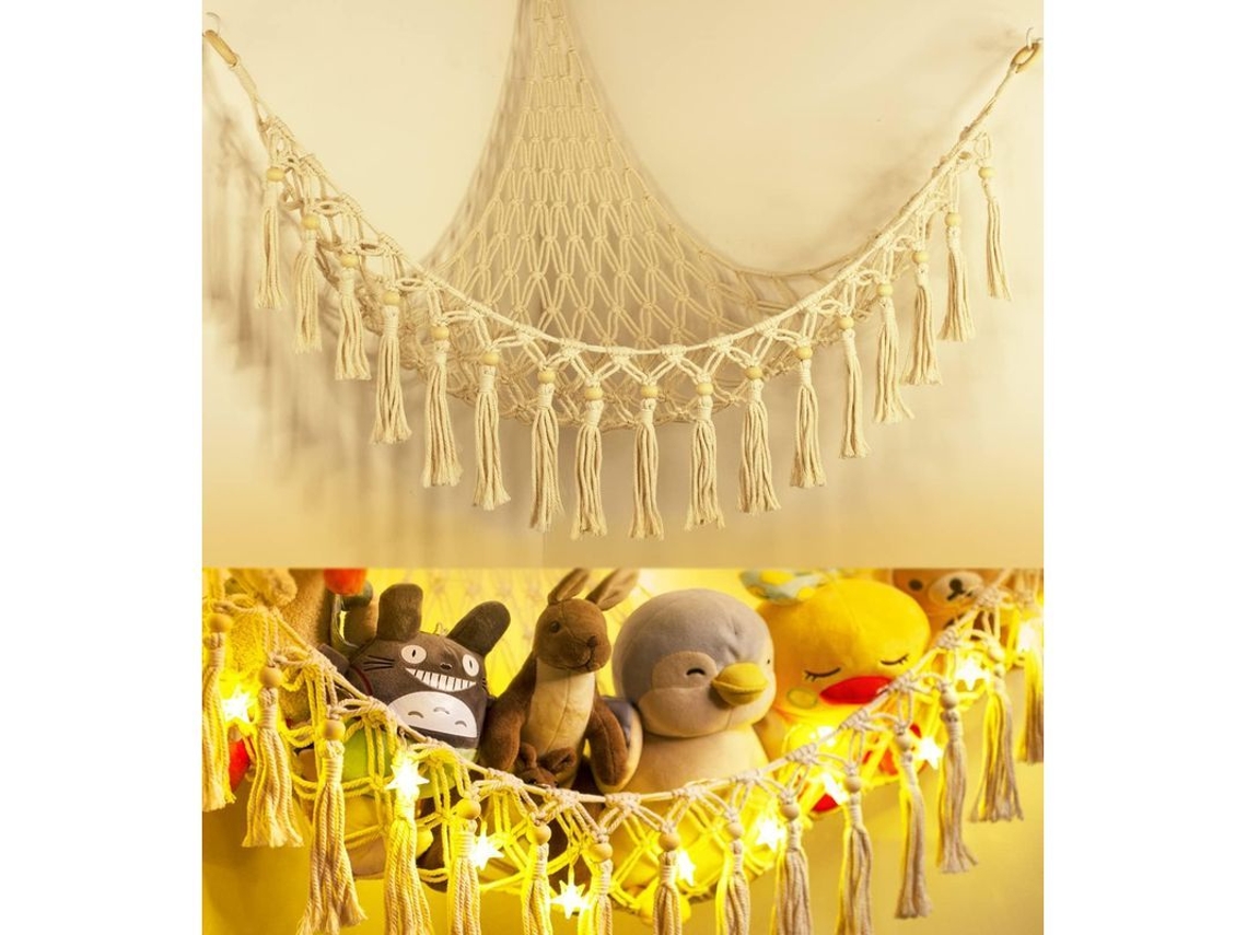 Red Colgante Para Juguetes Con Luz Led - Organizador De Peluches Para Bebés Y Niños - Accesorio De Decoración Para La Habitación Infantil