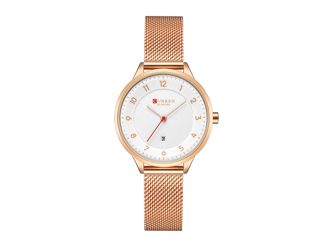 Reloj De Cuarzo, Esfera Elegante Y Sencilla, Correa De Malla Metálica, Estilo Casual Para Mujer.