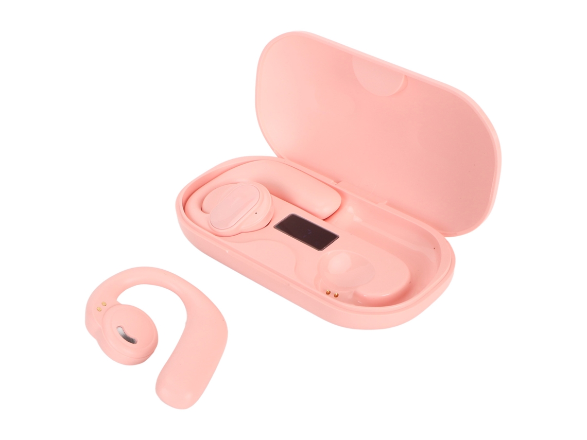 Fones De Ouvido Open Ear Bluetooth 5.3 Sem Fio Redução De Ruído 48h De Reprodução Para Esportes Exteriores Rosa