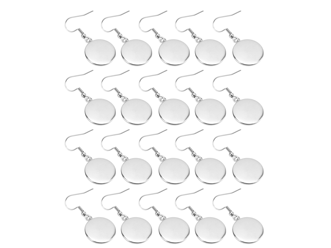 20 Marcos De Acero Inoxidable En Blanco Para Pendientes De 16 Mm, Accesorios Para Joyería Diy
