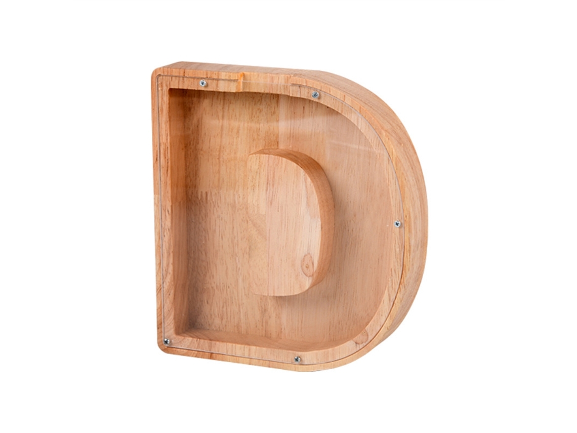 Hucha de madera con diseño del alfabeto - Juguete educativo para niños