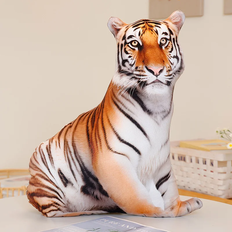 Cojín Decorativo Con Diseño De Tigre (40x36 Cm) En 3d, Ideal Para Sofá O Dormitorio.