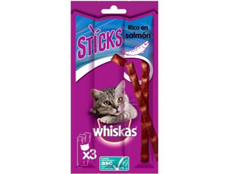 Snack para Gatos WHISKAS sabor Salmón (3 uds)