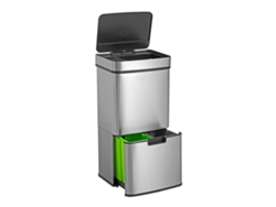 WELLHOME Papelera de reciclaje 67L (42L25L) con 2 compartimentos