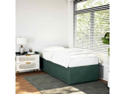 Estructura De Cama Sin Colchón Terciopelo Verde Oscuro 80x200cm