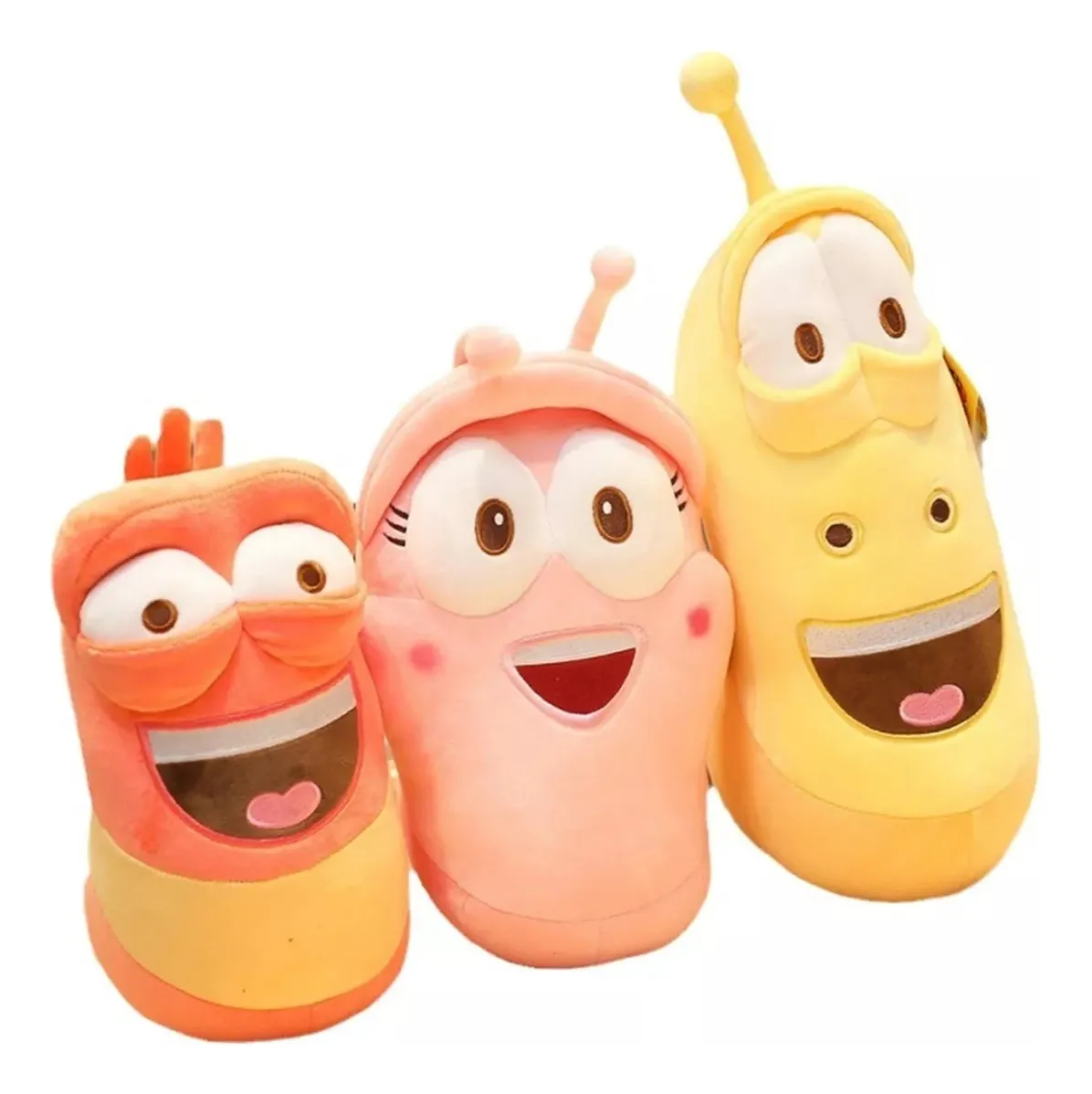 Paquete de 3 peluches de larva de 4 pulgadas. Vayotoy