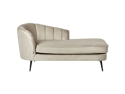Chaise longue BELIANI Allier de Terciopelo Beige 150x76x75