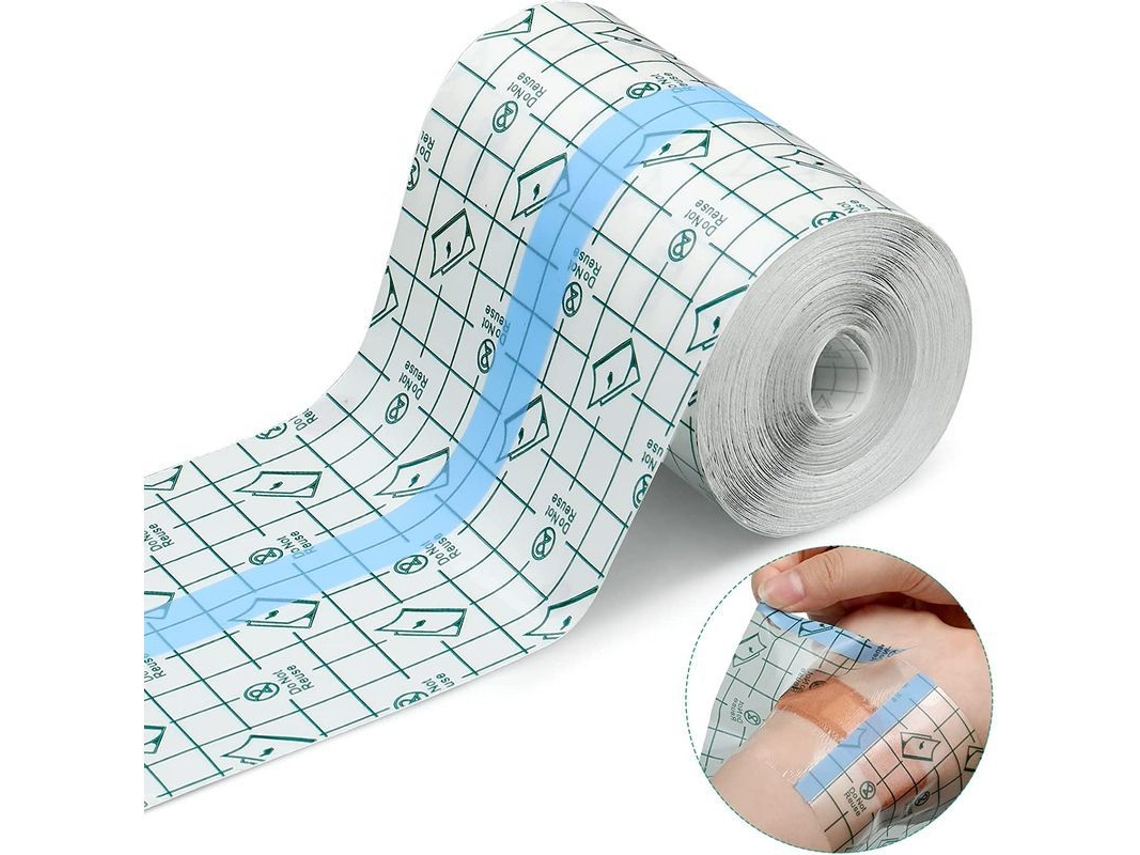 Venda Adhesiva Transparente, Elástica E Impermeable Para Piel Y Tatuajes, 4 Pulgadas X 10,94 Yardas.