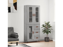 Aparador Alto Madera Contrachapada Gris Sonoma 69,5x34x180 Cm