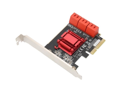 HURRISE Pcie a Sata3.0 Tarjeta elevadora Pcie a Sata3.0 Tarjeta de expansión Diseño de Caja Accesorio de computadora