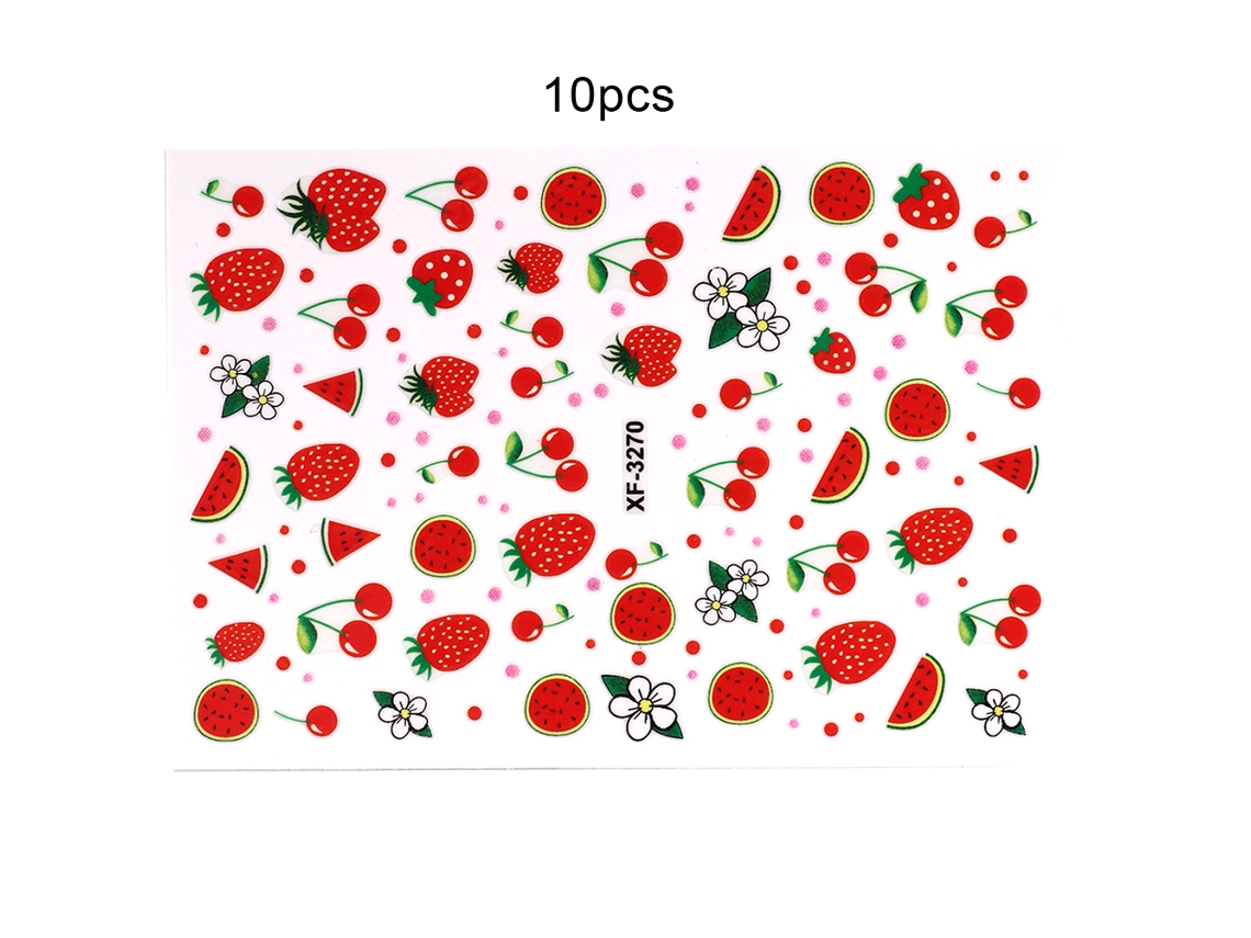 10 Pegatinas Autoadhesivas 3d Para Decoración De Uñas, Manicura, Para Salones De Belleza Y El Hogar (xf3270)