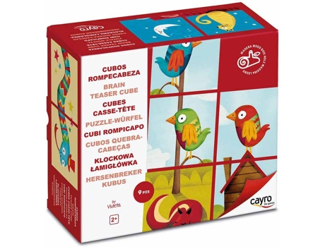 Cubo Mágico CAYRO Cubos rompecabezas madera 9 piezas (Edad Mínima: 2)