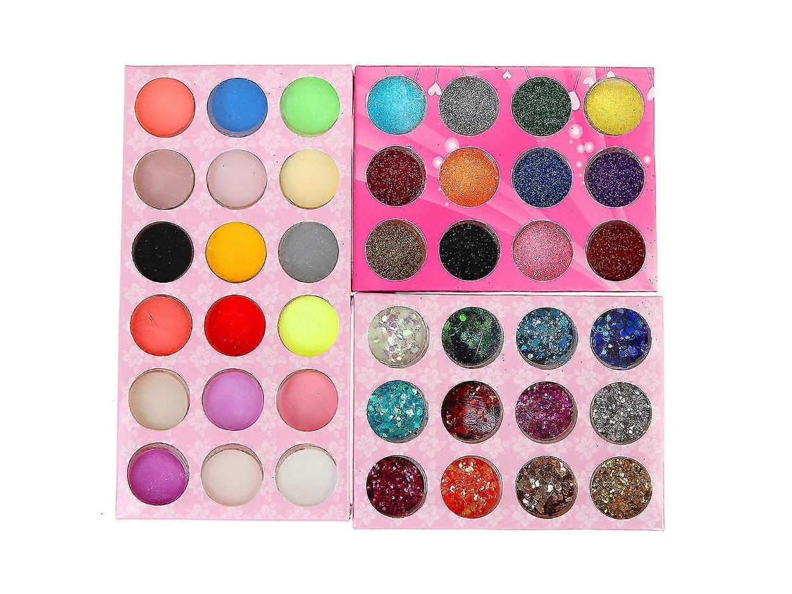 42 colores acrílico polvo brillo uñas arte pincel cortador manicura herramienta Gusshious