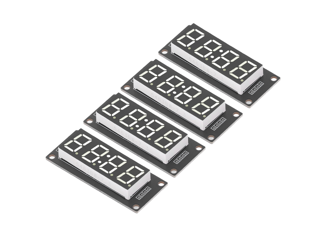 2026as-4 Set Módulo De Display Led De 4 Dígitos Tubo Digital 7 Segmentos Reloj Tm1637 0.56in Blanco Mra041b