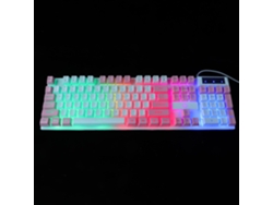 Teclado Mecánico Para Juegos Rgb, 104 Teclas, Usb Con Cable, Blanco/rosa