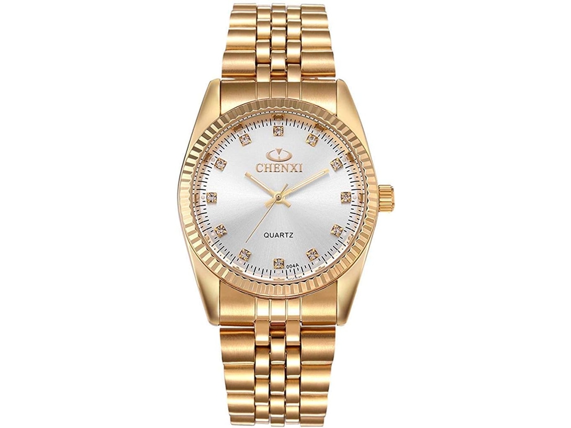 Reloj Gusshious Gold Watch Par de relojes de pulsera de acero inoxidable para hombre y blanco