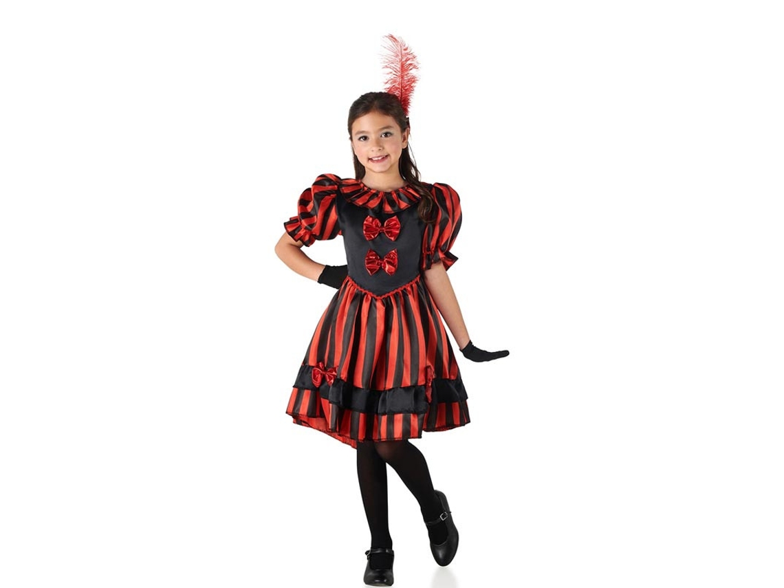 Disfraz de Bailarina Can Can rojo y negro para niña