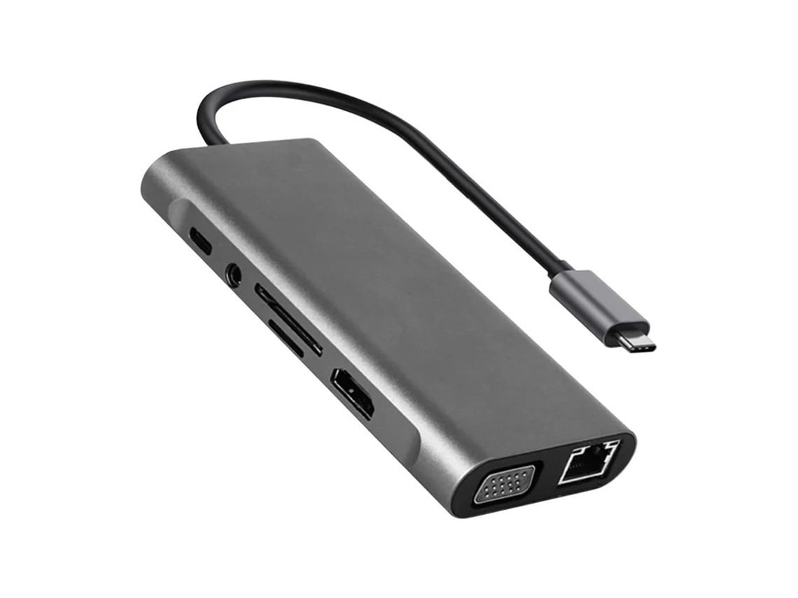 Hub USB C, adaptador multipuerto USB-C a HDMI 11 en 1, suministro de energía de 100 W, lector de tarjetas SD/TF para MacBook Pro Air, iPad